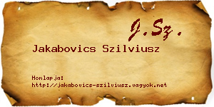 Jakabovics Szilviusz névjegykártya
